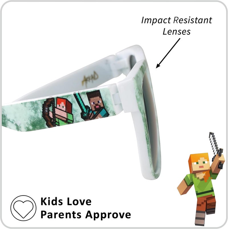 ARKAID Official Minecraft Boys Sunglasses | UV400 | One Size Fits Most Kids - Image 4